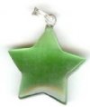 1 20x5mm Green Fiber Optic Star Pendant